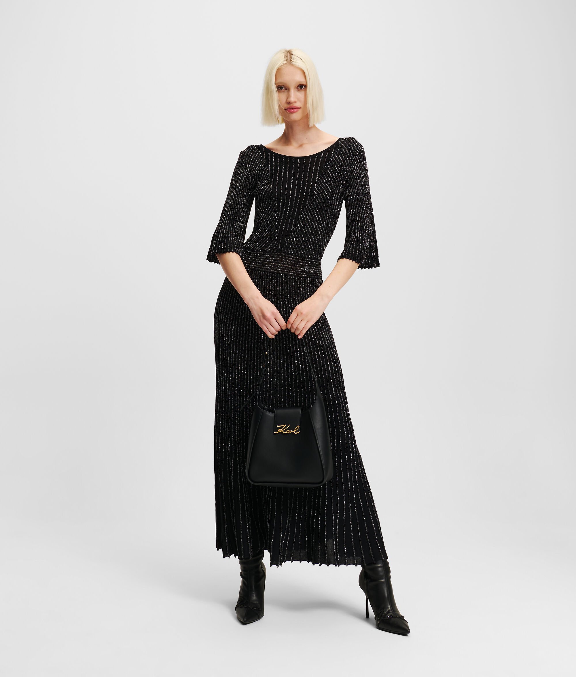 (image for) Seamless LUREX PLEATED KNIT DRESS